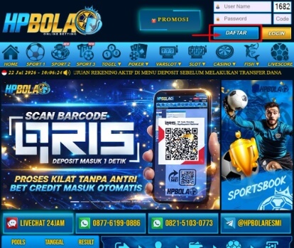 Tombol Daftar HPBOLA