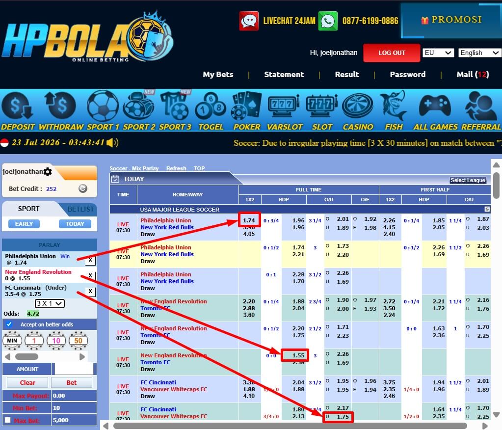 Memilih 3 Tim Mix Parlay HPBOLA