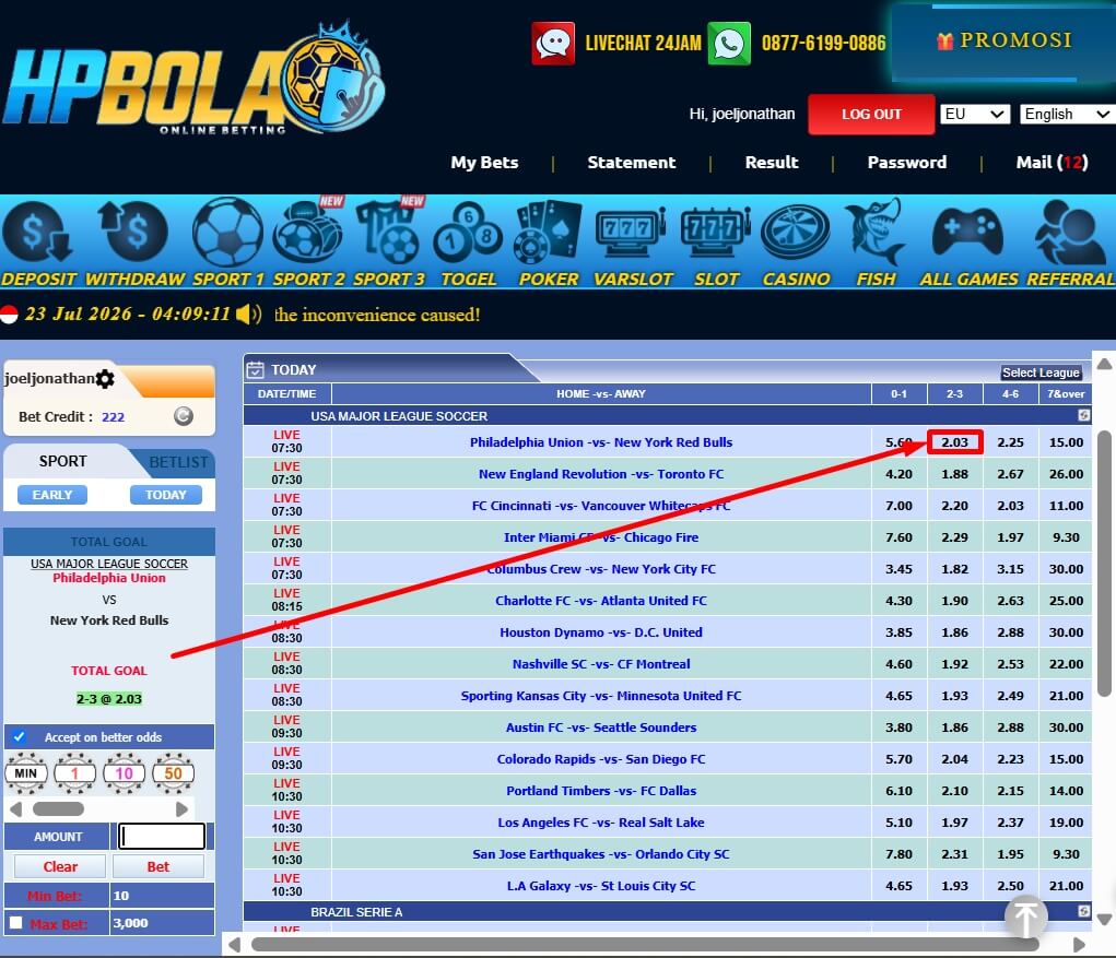 Tiket Taruhan Total Goal HPBOLA