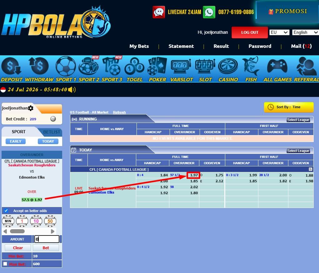 Tiket Taruhan US Football HPBOLA
