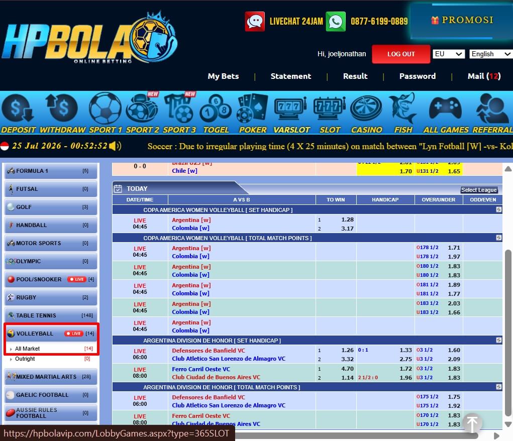 Papan Pasaran Volleyball HPBOLA